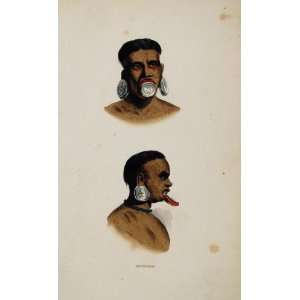  1843 Print Botocudo Indigenous People Tembeitera Brazil 