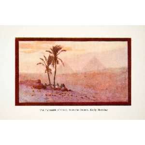   Desert Early Morning Sunrise Palm Trees Ancient   Original Color Print