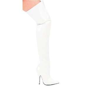  5 Heel Thigh High Boots in White Size 10 US Toys & Games