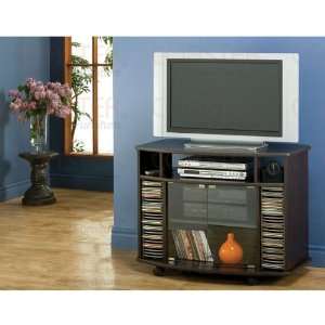  Cappuccino TV Stand with Glass Doors   Coaster Co.