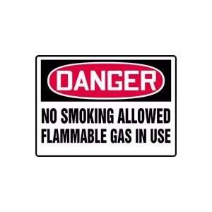   NO SMOKING ALLOWED FLAMMABLE GAS IN USE Sign   10 x 14 .040 Aluminum