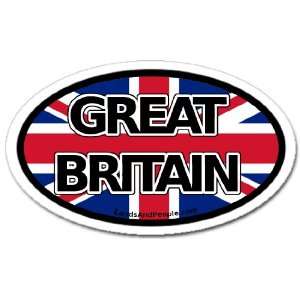  Great Britain and British Flag Car Bumper Sticker Oval 