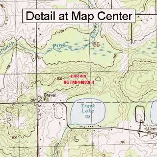   Topographic Quadrangle Map   Lincoln, Michigan (Folded/Waterproof