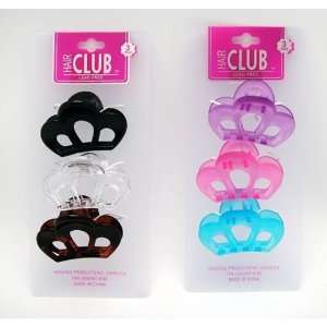  3Pc Crown Shape Claw Clips Case Pack 48   893860 Beauty