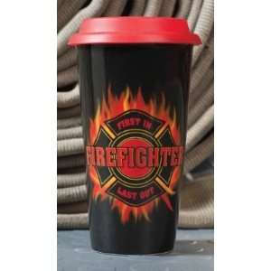  First in Last Out Firefighter Eco Friendly Coffee Cup 