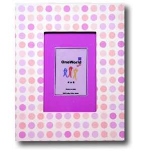  One World   Pink Forget Me No Dots Picture Frame Baby