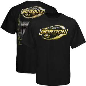   Authentics Jeff Gordon 2012 Driver Schedule T Shirt   Black (XX Large