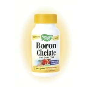  Boron Chelate 100 Caps   Natures Way Health & Personal 