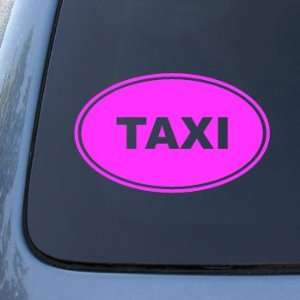 TAXI EURO OVAL   Cab   Vinyl Car Decal Sticker #1900  Vinyl Color 