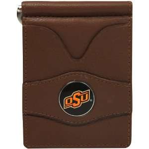  NCAA Oklahoma State Cowboys Brown Leather Billfold Wallet 