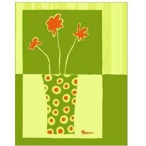  Minimalist Flowers In Green I Poster Print