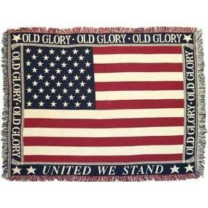 Old Glory United We Stand Flag Afghan Throw Tapestry   50 x 70 