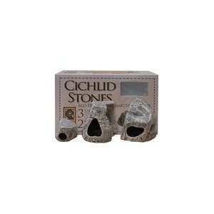  Underwater Cichlid Stone 3 Pack Ceramic Ornament Pet 