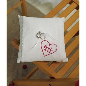  Simply Sweet Personalized Heart Ring Pillow