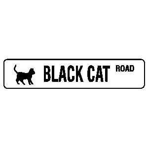 BLACK CAT ROAD pet street sign 