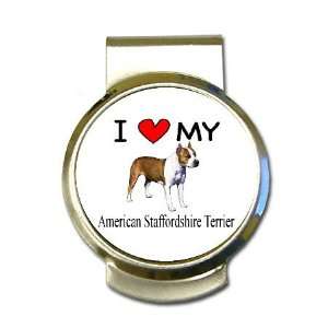  I Love My American Staffordshire Terrier Money Clip 