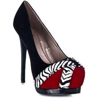  Qupid Neutral 107 Glitter Zebra Print Heel Shoes