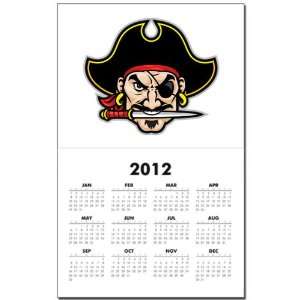  Calendar Print w Current Year Pirate Head with Knife 