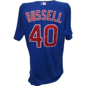  James Russell Jersey   Chicago Cubs 2011 Game Worn #40 Opening 