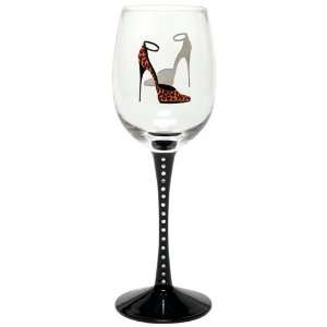   Vine High Heel Wine Glass   Leopard Stiletto