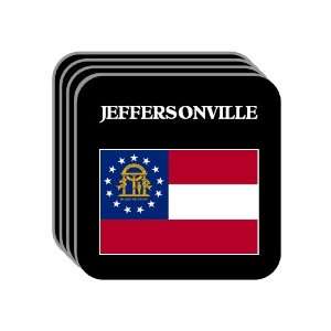  US State Flag   JEFFERSONVILLE, Georgia (GA) Set of 4 Mini 