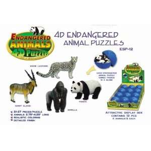  4 D Endangered Species Mini Puzzle, 4pcs Toys & Games