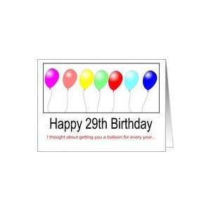  29th Birthday Balloons Card Toys & Games