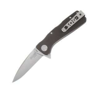  XL Graphite Hard Anodized Aluminum Handle Pocket Knife Straight Edge 