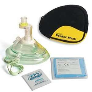  Laerdal Pocket Mask w/Oxygen Inlet & Head Strap w/Gloves 