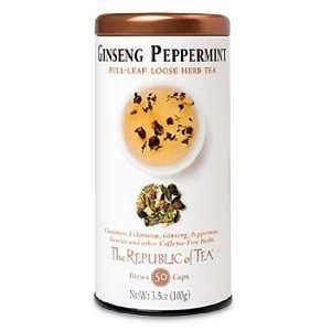 Ginseng Peppermint, Full leaf Loose Herb Tea, by The Republic of Tea 