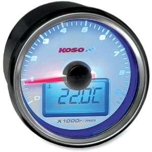 Koso North America GP Style Universal Tachometer w/ Temperature Gauge 