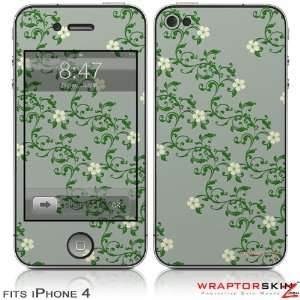  iPhone 4 Skin   Victorian Design Green (DOES NOT fit newer 