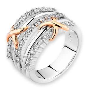 18K Rose And White Gold Rising Star Speical Channel Set Round Diamond 