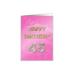   pink 45th birthday card with lots of sparkle. Card Toys & Games