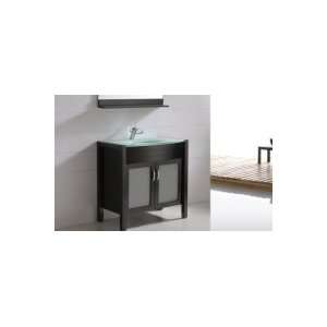 35 Inch Modern Style Vina Single Sink Vanity Cabinet with Glass 