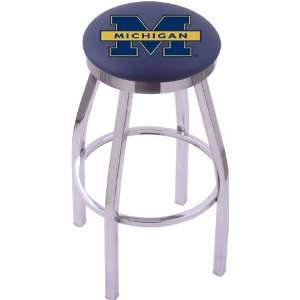 University of Michigan Steel Stool with Flat Ring Logo Seat and L8C2C 