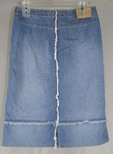 Lauren Ralph Lauren Size 10 Patchwork Denim Pencil Skirt With Frayed 