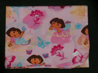 CRADLE SHEET LG(24X40)  BUTTERFLYS, FLOWERS AND DORA THE EXPLORER 