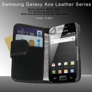 NEW LEATHER FLIP WALLET CASE FOR THE GALAXY ACE S5830  