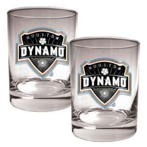  Houston Dynamo 2 Piece Rocks Glass Set (Primary Team Logo 