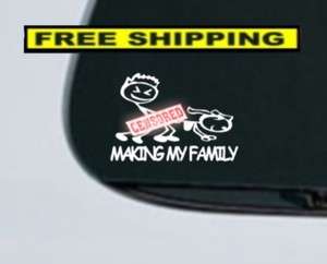   Family Decal Stick Figure Family Car Funny Parody Window Vinyl Sticker
