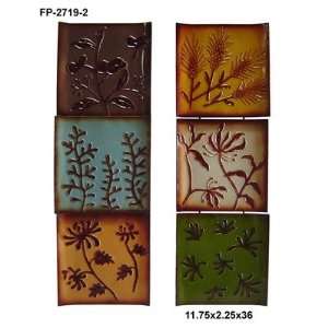  Metal Two Panel Wall Decor with Color (Set of 2)