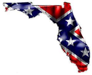FLORIDA  TWO (2) Confederate Rebel Flag Vinyl Decals  