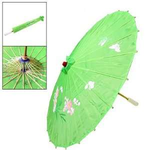   Green Nylon Japanese Parasol Dancing Umbrella