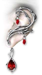 New Alchemy Gothic Passion Red Crystal Cuff Earring  