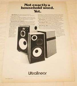 Vintage Ultralinear 77 225 260 Speakers PRINT AD 1977  