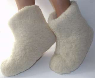 WINTER WARM SHEEPSKIN BOOTS/SLIPPERS 100% PURE SHEEP WOOL SHOES WOOLLY 