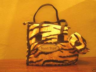 NEW EXOTIC ANIMAL PRINT TIGER DOG TOTE CARRIER FAUX FUR  