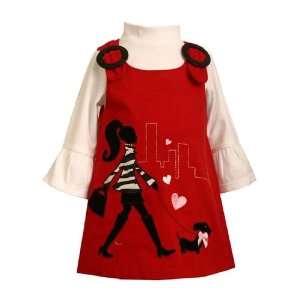 Bonnie Jean Baby/Infant Girls 12M 24M 2 Piece RED WHITE BLACK 