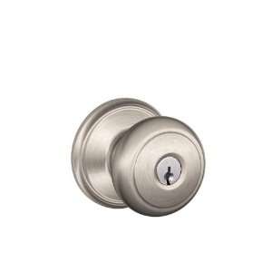  Schlage F51AND619 Keyed Entry Satin Nickel